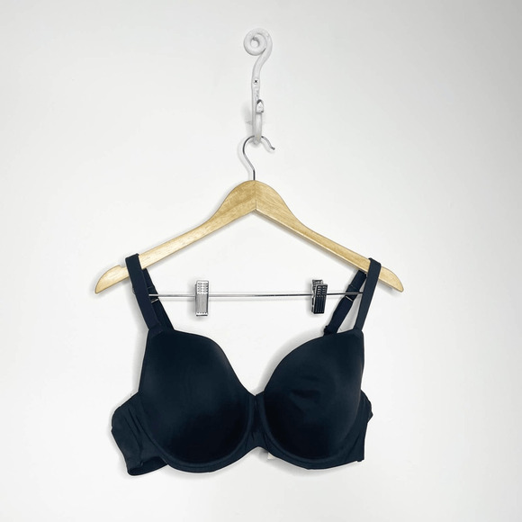 Cacique Womens Smooth Lightly Lined Full Coverage Bra Black Mesh Lightweight 40C - Picture 1 of 10